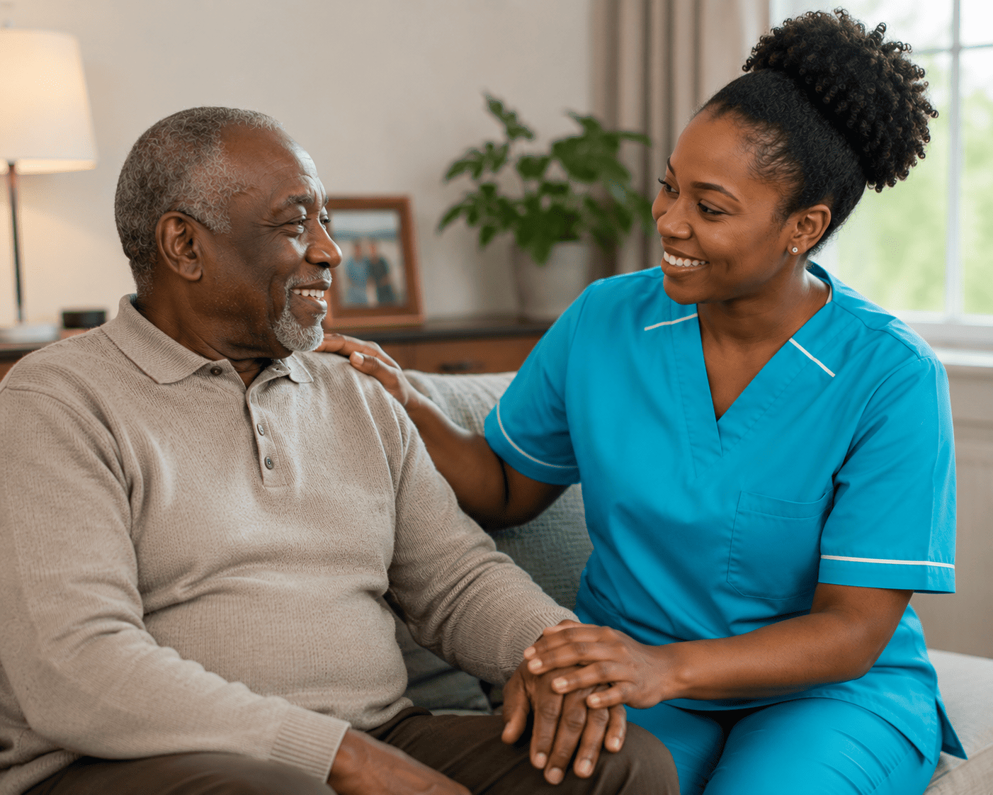 JJR Care professional carer supporting a client at home