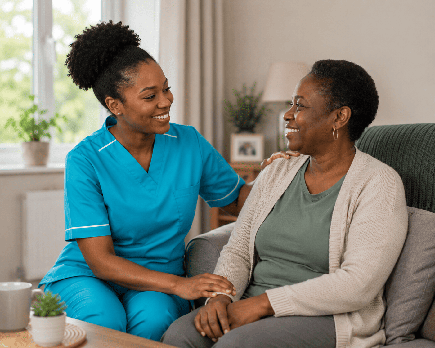 JJR Care professional providing compassionate home care